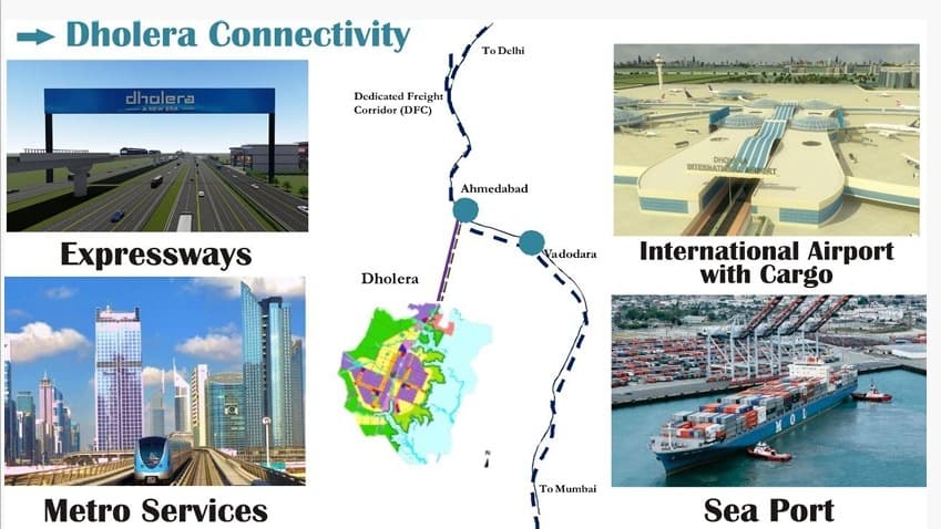 Dholera Connectivity Map